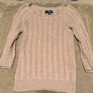 American Eagle Outfitters Women's Cable Knit Sweater - Light Brown